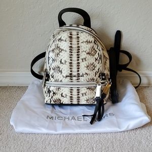 Michael Kors snakeskin convertible mini backpack